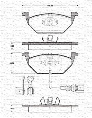 MAGNETI MARELLI 363702161202 -  Комплект тормозных колодок, дисковый тормоз